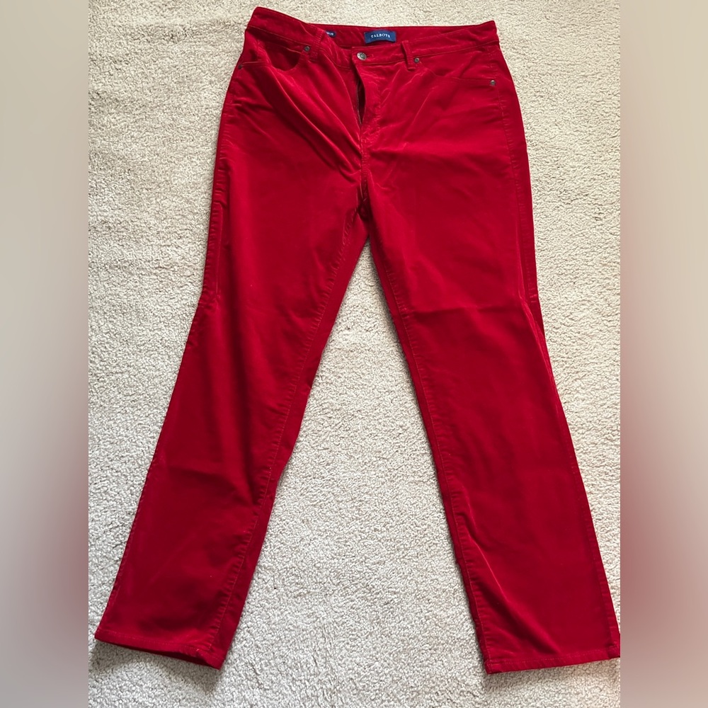 J Crew thin corduroy red pants